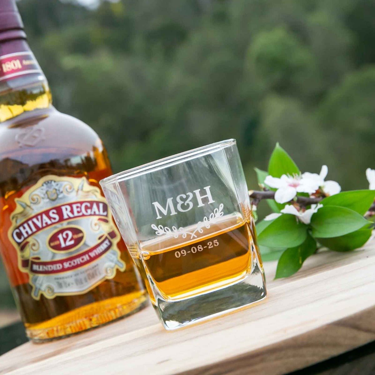 Engraved Wedding Scotch Glass