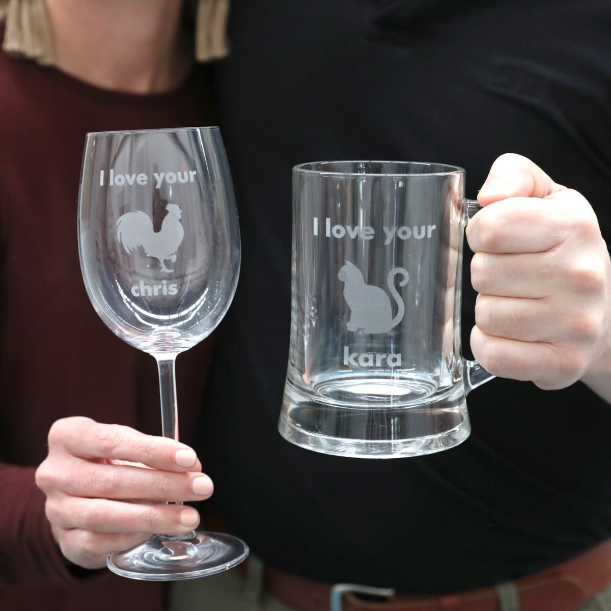 I Love Your… Wine Glass & Beer Mug Set