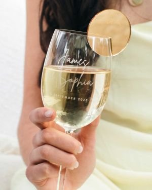 Engraved Wedding Favour 360ml Wine Glass