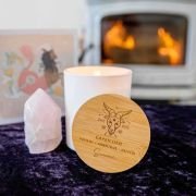 Engraved Wooden Lid Zodiac Soy Candle Capricorn with Wood Wick