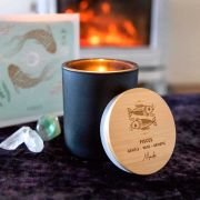 Engraved Wooden Lid Zodiac Soy Candle Pisces with Wood Wick