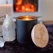 Engraved Wooden Lid Zodiac Soy Candle Virgo with Wood Wick