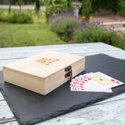 Engraved Wooden Gift Boxed Playing Card Box
