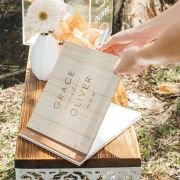 Engraved Wooden Wedding Guest Signing Book