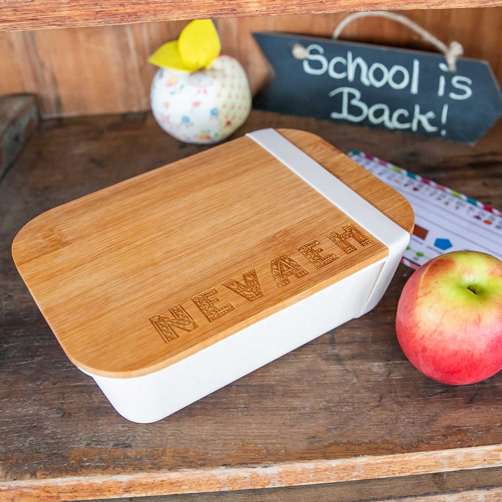 Engraved Bamboo Lid Kids Lunchbox
