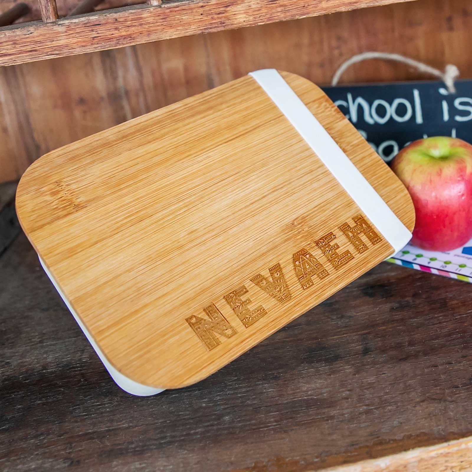 Engraved Bamboo Lid Kids Lunchbox