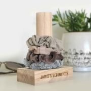 Engraved Tasmanian Oak Wooden Scrunchie Stand