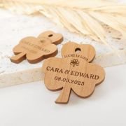 Engraved Wooden Shamrock Gift Tags