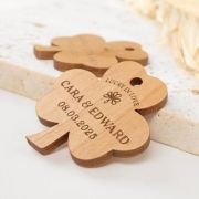 Engraved Wooden Shamrock Gift Tags