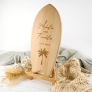 Engraved Wooden Surfboard Wedding Sign Gift
