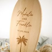 Engraved Wooden Surfboard Wedding Sign Gift