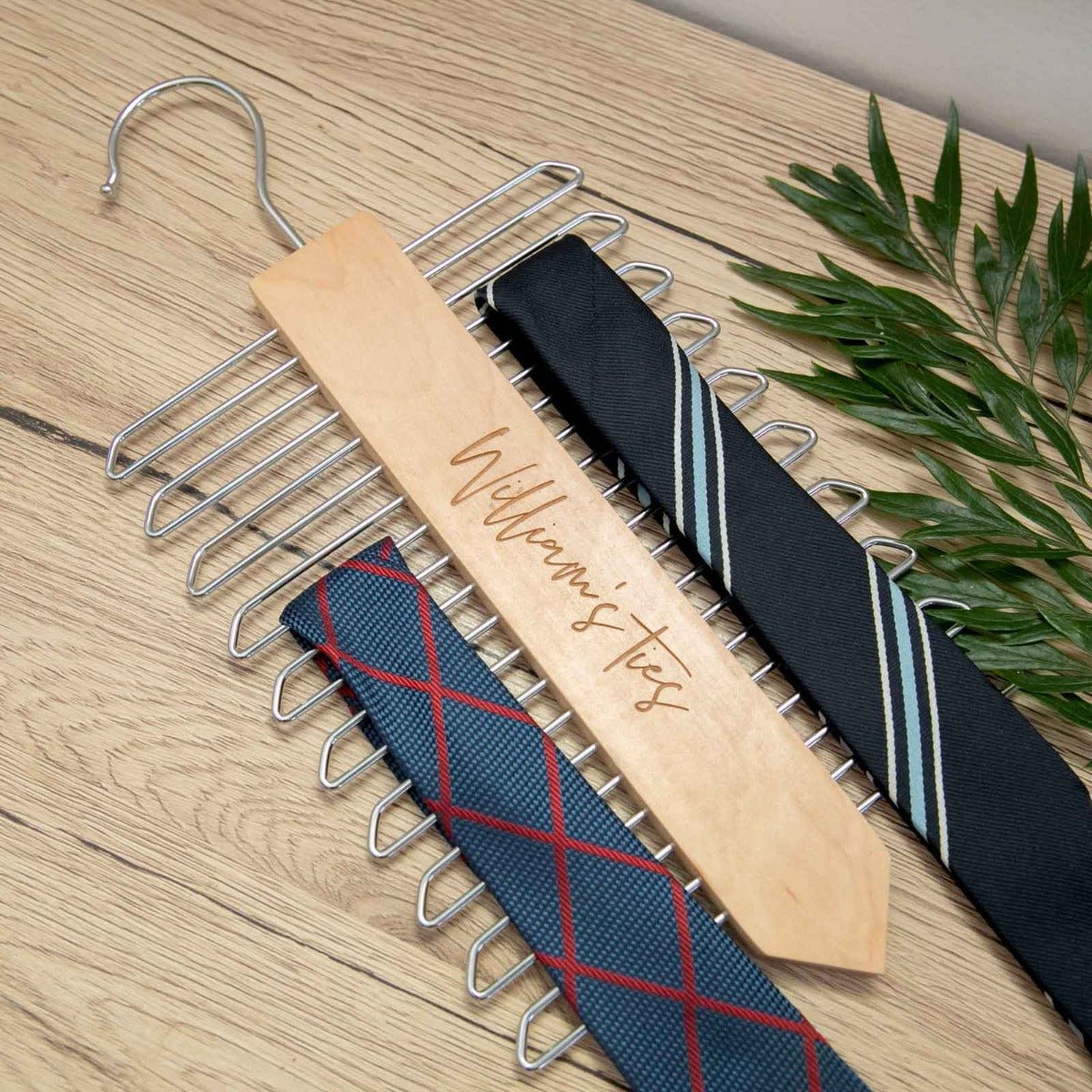 Engraved Wooden Tie Hanger Birthday Gift