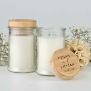 Jasmine Palm Wax Candle with Wooden Lid Favour