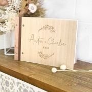 Engraved Wooden Wedding Guest Book