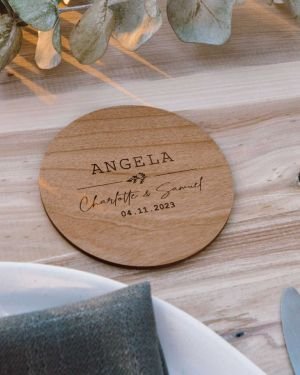 Engraved Wedding Wooden Coasters
