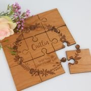 Wooden Flower Girl Puzzle Piece