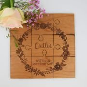Wooden Flower Girl Puzzle Piece