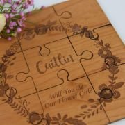 Wooden Flower Girl Puzzle Piece