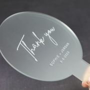 Laser Cut and Engraved Frosted Acrylic Wedding Fan