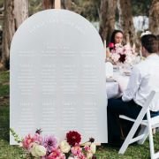 Printed A1 Size Frosted Acrylic Arch Wedding Seating Chart