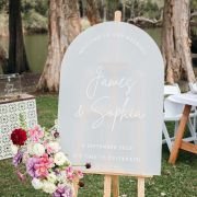 Printed A1 Size Frosted Acrylic Arch Wedding Welcome Sign