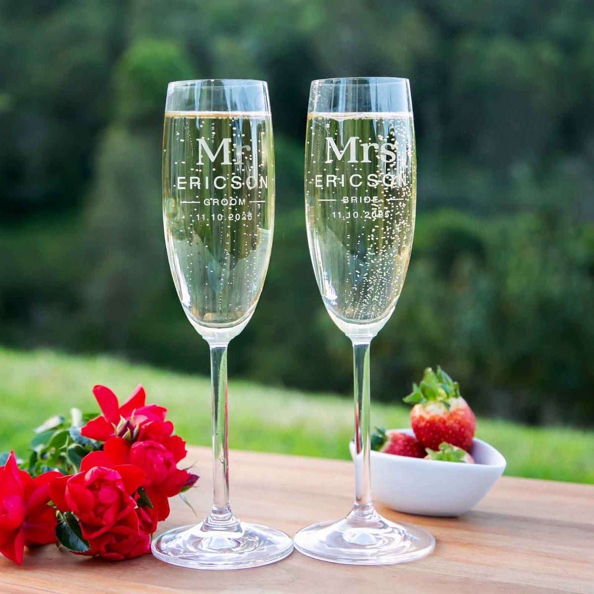Engraved Gift Boxed Champagne Glasses