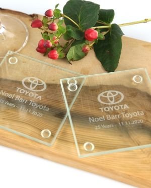 Engraved Corporate Glass Coasters