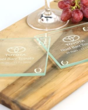 Engraved Corporate Glass Coasters