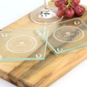 Corporate Christmas Engraved Glass Coasters