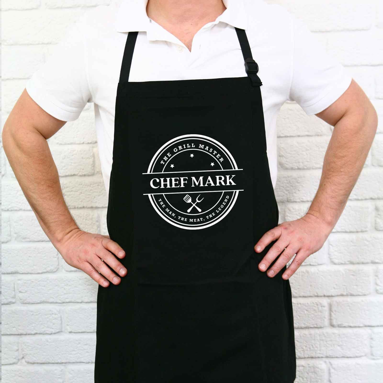 The Grill Master Printed Black BBQ Apron
