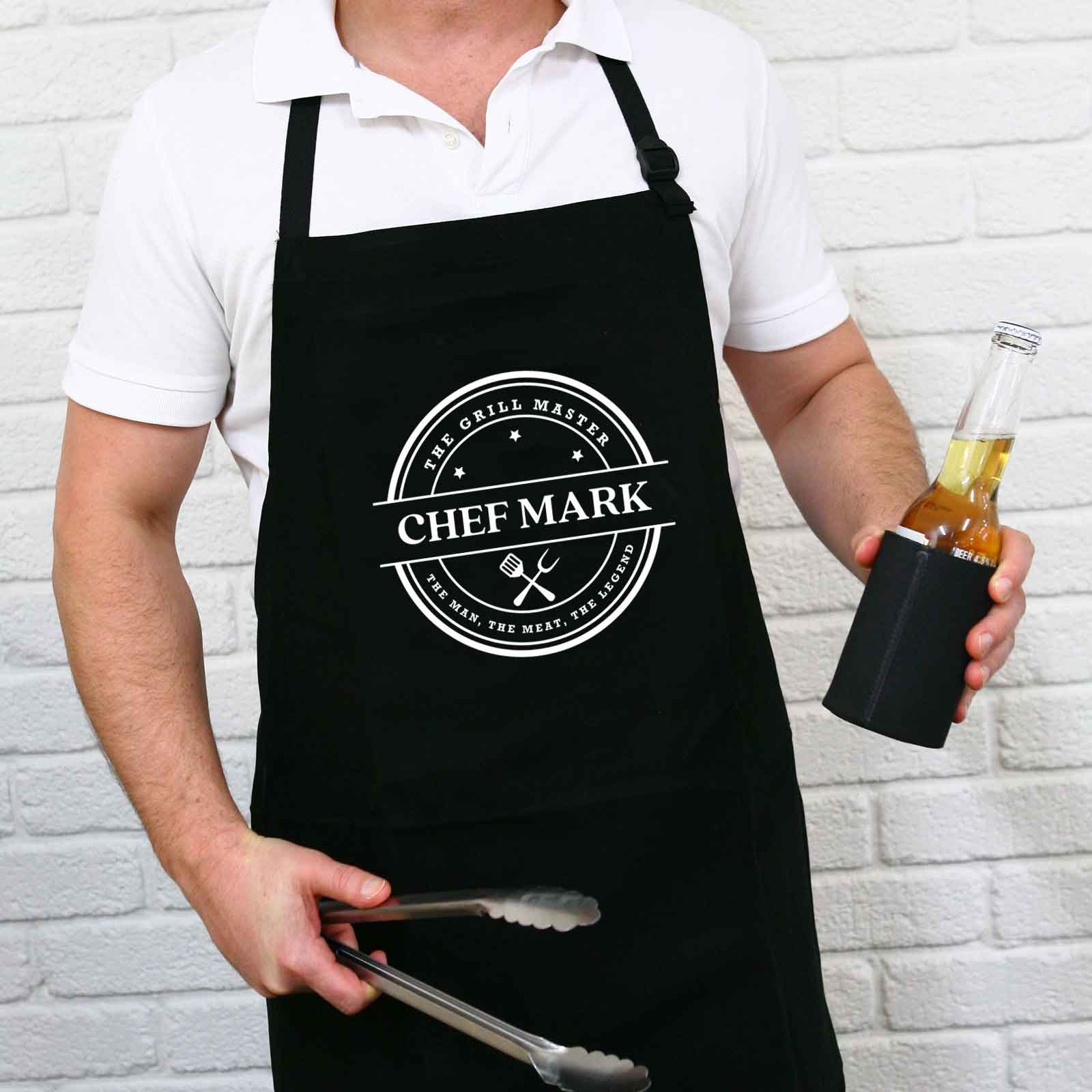 The Grill Master Printed Black BBQ Apron