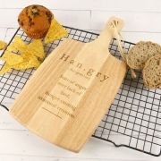 Engraved ‘Hangry’ Wooden Cheese Serving Paddle Board