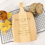 Engraved ‘Hangry’ Wooden Cheese Serving Paddle Board