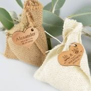 Hessian Bag with Wooden Gift Tag