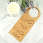 Engraved Wooden Honeymoon Door Hanger Sign