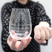 Punching People In The Face Stemless Wine Glass