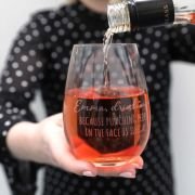 Punching People In The Face Stemless Wine Glass