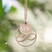 Heart Infinity Necklace with Engraved Initial Pendant