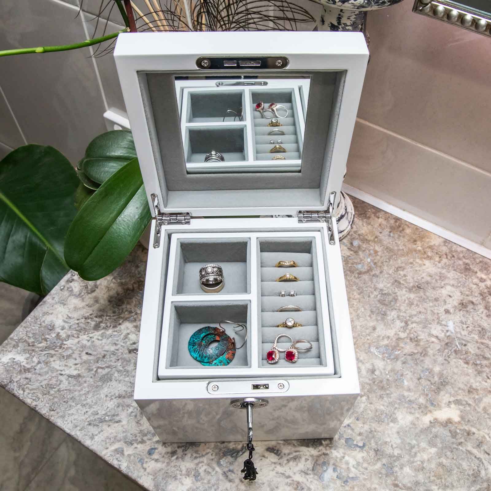 Engraved Large White Luxury Jewellery Box