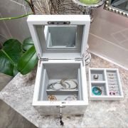 Engraved Large White Luxury Jewellery Box