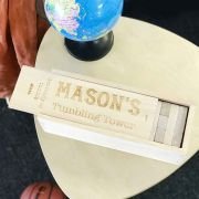 Engraved Wooden Tumbling Tower Kids Birthday Gift