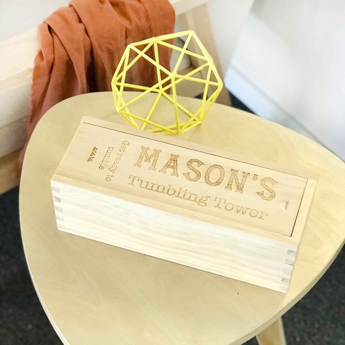 Engraved Wooden Tumbling Tower Kids Birthday Gift