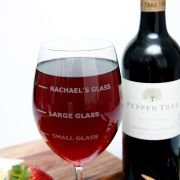 Large 700ml Engraved Wine Glass