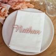 Laser Cut Mirror Rose Gold Name Placecards