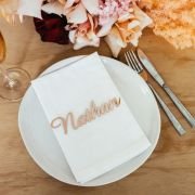 Laser Cut Mirror Rose Gold Name Placecards