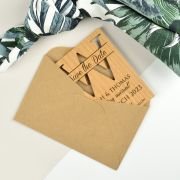 Laser Cut and Engraved Wooden Save the Date