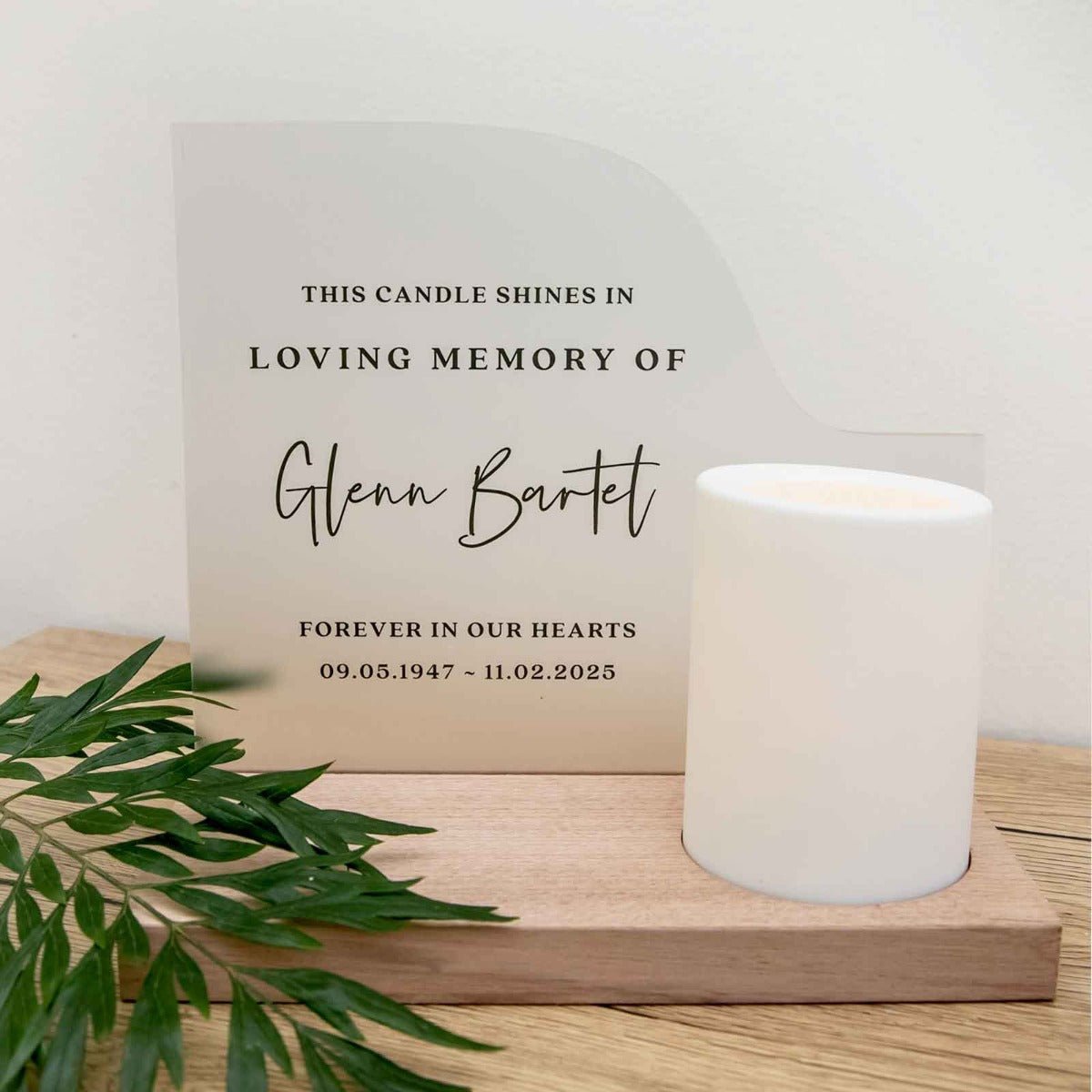 Printed Memorial Candle Stand with LED Candle