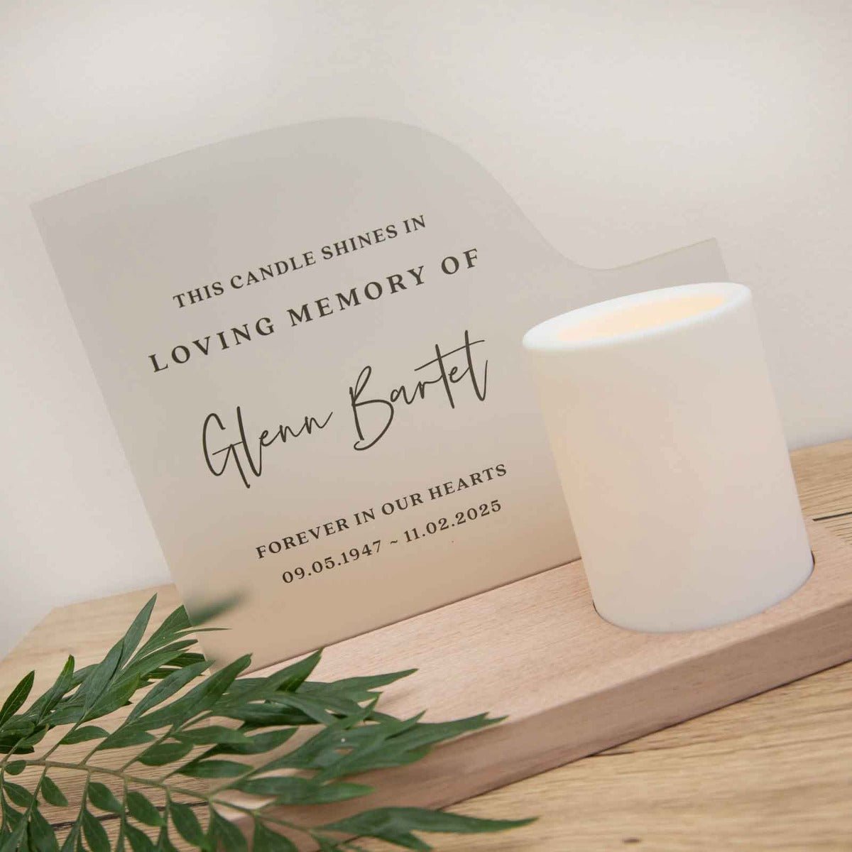 Printed Memorial Candle Stand with LED Candle