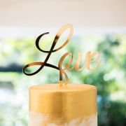 Love Script Mirror Acrylic Cake Topper