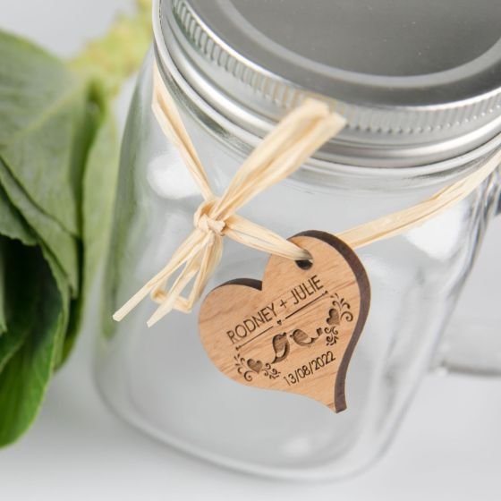 400ml Mason Jar Glass Mug with Gift Tag